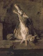 Jean Baptiste Simeon Chardin Hare hunting bags and powder extinguishers Spain oil painting artist